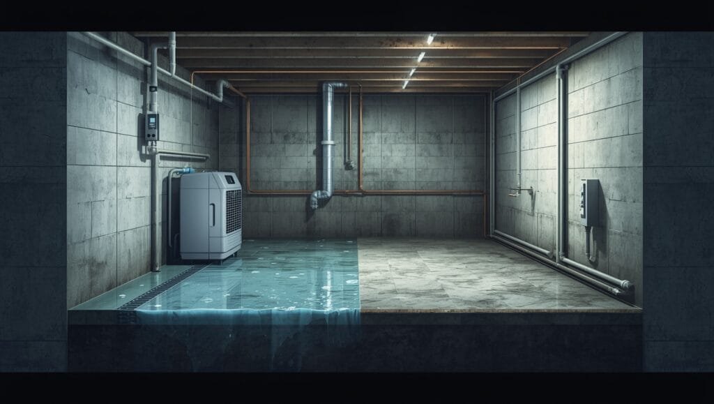 how to remove moisture from basement